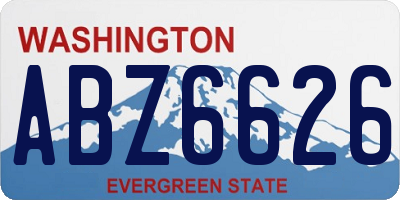 WA license plate ABZ6626