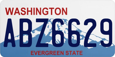 WA license plate ABZ6629