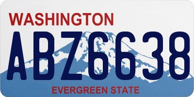 WA license plate ABZ6638