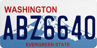 WA license plate ABZ6640