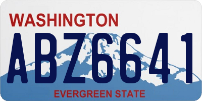 WA license plate ABZ6641