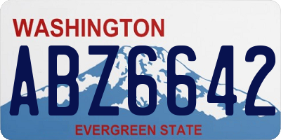 WA license plate ABZ6642
