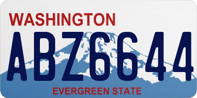 WA license plate ABZ6644