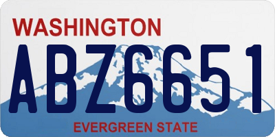 WA license plate ABZ6651