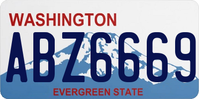 WA license plate ABZ6669