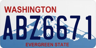 WA license plate ABZ6671
