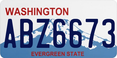 WA license plate ABZ6673