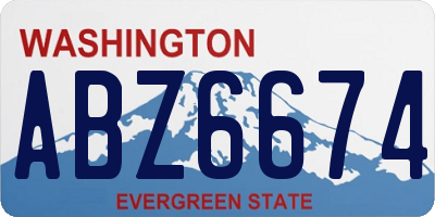 WA license plate ABZ6674
