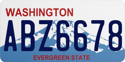 WA license plate ABZ6678