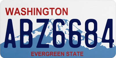 WA license plate ABZ6684