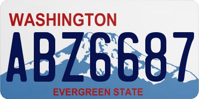 WA license plate ABZ6687