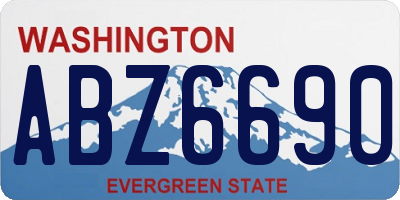 WA license plate ABZ6690