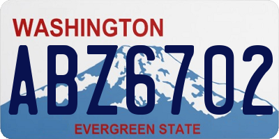WA license plate ABZ6702