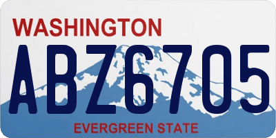 WA license plate ABZ6705