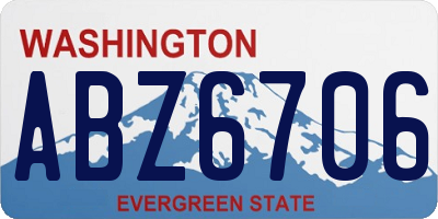 WA license plate ABZ6706