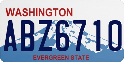 WA license plate ABZ6710