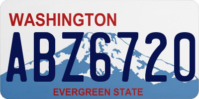 WA license plate ABZ6720
