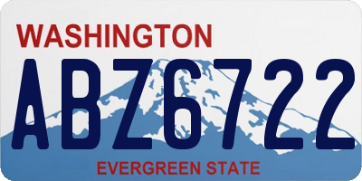 WA license plate ABZ6722