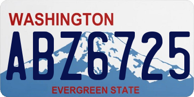 WA license plate ABZ6725