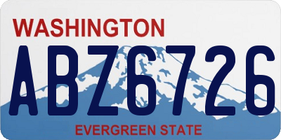 WA license plate ABZ6726