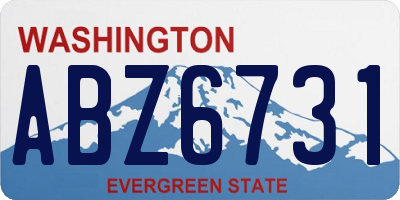WA license plate ABZ6731