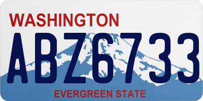 WA license plate ABZ6733