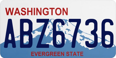 WA license plate ABZ6736