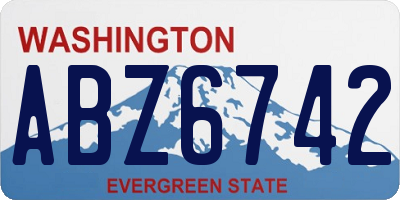 WA license plate ABZ6742