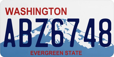 WA license plate ABZ6748