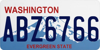 WA license plate ABZ6766