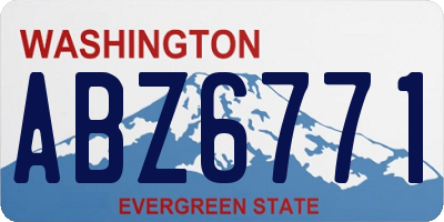 WA license plate ABZ6771