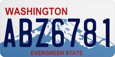 WA license plate ABZ6781