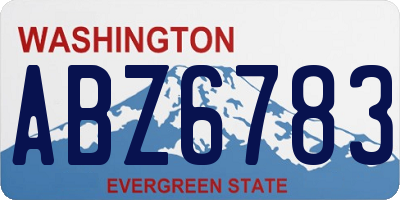 WA license plate ABZ6783