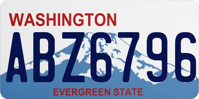 WA license plate ABZ6796