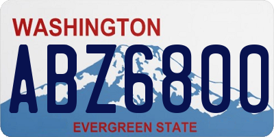 WA license plate ABZ6800