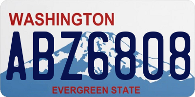 WA license plate ABZ6808