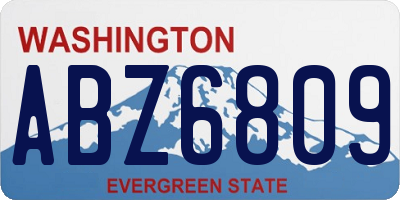 WA license plate ABZ6809