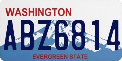 WA license plate ABZ6814