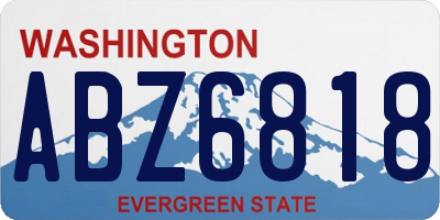 WA license plate ABZ6818