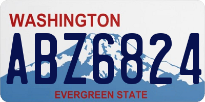 WA license plate ABZ6824