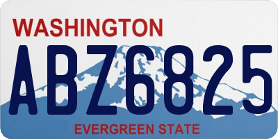 WA license plate ABZ6825
