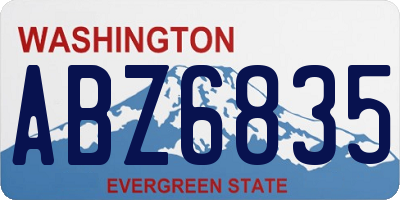 WA license plate ABZ6835