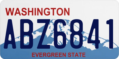 WA license plate ABZ6841