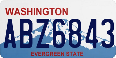 WA license plate ABZ6843