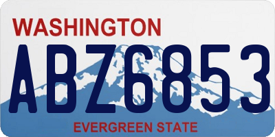 WA license plate ABZ6853