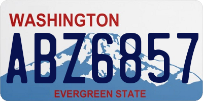 WA license plate ABZ6857