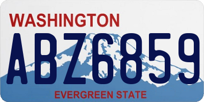 WA license plate ABZ6859