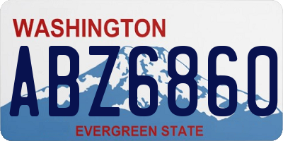 WA license plate ABZ6860