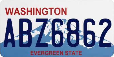 WA license plate ABZ6862