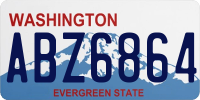 WA license plate ABZ6864